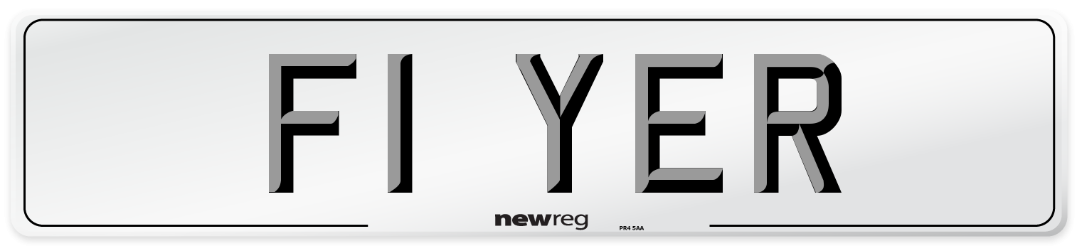 F1 YER Number Plate from New Reg